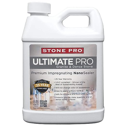 StonePro Ultimate Pro Sealer - Impregnating Sealer for Granite and Dense Stone - 1QT.