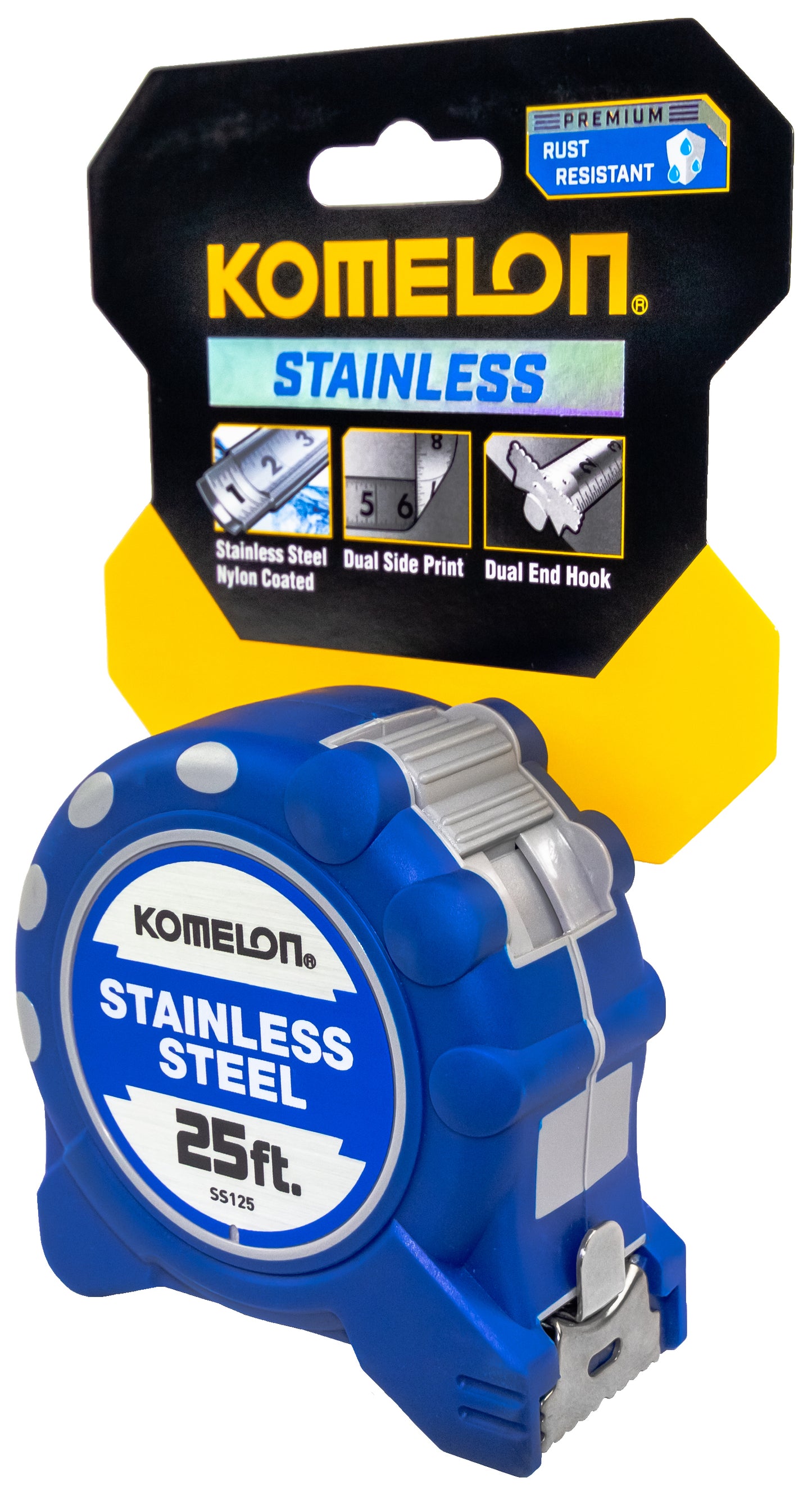 Komelon Stainless Steel Gripper Measuring Tape